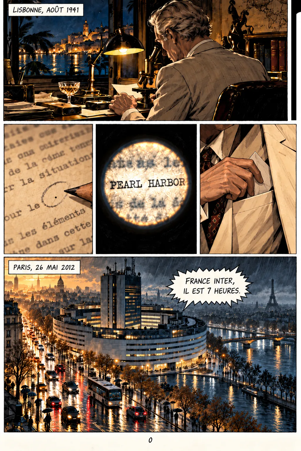 Une planche de Monsieur X, lue case par case